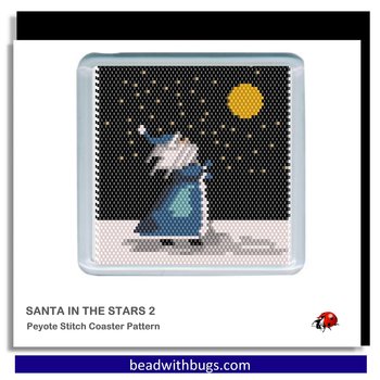 SANTA COLLECTION:  Beaded Coaster Pattern Set