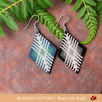 SHADES SERIES:  Brick Stitch Beaded Earrings Pattern by Bead with Bugs