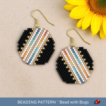 SHADOW AND LIGHT:  Brick Stitch Beaded Earrings Pattern by Bead with Bugs