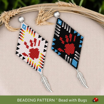 SILENCED:  Brick Stitch Beaded Earrings Pattern by Bead with Bugs