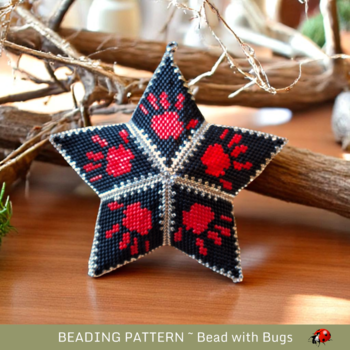 SILENCED: 3D Beaded Peyote Star Pattern by Bead with Bugs