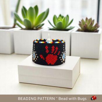 SILENCED: Peyote Stitch Beaded Tea Light Cover Pattern by Bead with Bugs