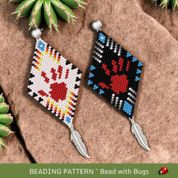SILENCED:  Brick Stitch Beaded Earrings Pattern by Bead with Bugs