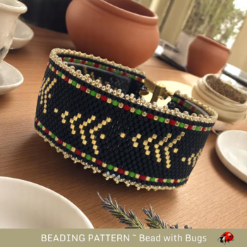 SILENT NIGHT: A Peyote Stitch Beaded Bracelet Pattern by Bead with Bugs