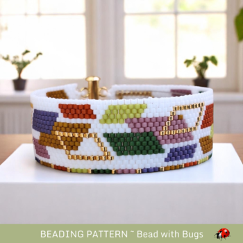 SIMPLY SQUARED: A Peyote Stitch Beaded Bracelet Pattern by Bead with Bugs