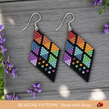 SIMPLY STUNNING:  Brick Stitch Beaded Earrings Pattern by Bead with Bugs
