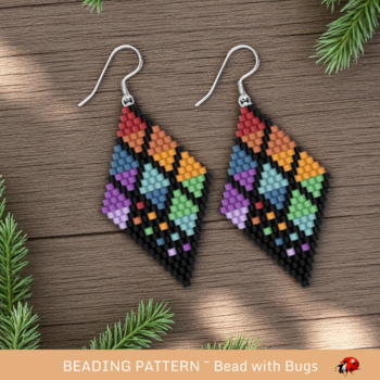 SIMPLY STUNNING:  Brick Stitch Beaded Earrings Pattern by Bead with Bugs