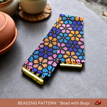 STAINED GLASS FLOWERS: A Peyote Stitch Beaded Bracelet Pattern by Bead with Bugs