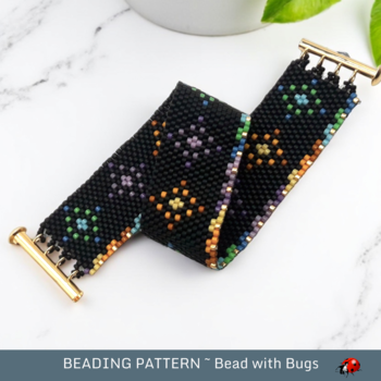 STARRY NIGHT: A Peyote Stitch Beaded Bracelet Pattern by Bead with Bugs