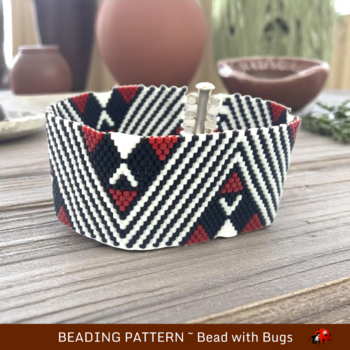 STRIKING:  A Peyote Stitch Beaded Bracelet Pattern by Bead with Bugs