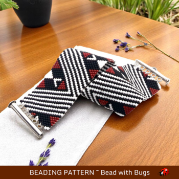 STRIKING:  A Peyote Stitch Beaded Bracelet Pattern by Bead with Bugs