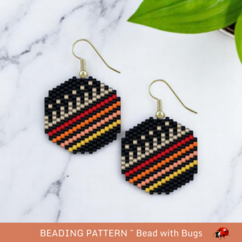 SUNSET:  Brick Stitch Beaded Earrings Pattern by Bead with Bugs