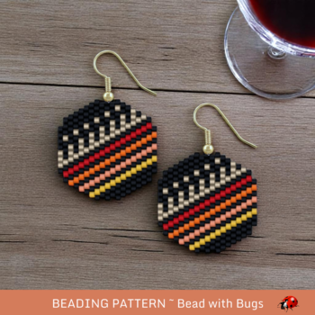 SUNSET:  Brick Stitch Beaded Earrings Pattern by Bead with Bugs