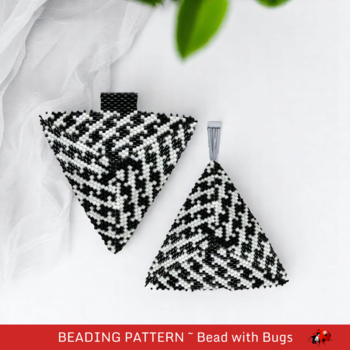 HOUNDSTOOTH: 3D Beaded Peyote Pendant Pattern by Bead with Bugs