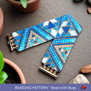 THE BLUES: A Peyote Stitch Beaded Bracelet Pattern by Bead with Bugs
