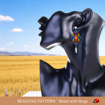 THE PLAINS:  Brick Stitch Beaded Earrings Pattern by Bead with Bugs