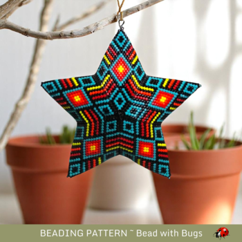 THE PLAINS: 3D Beaded Peyote Star Pattern by Bead with Bugs