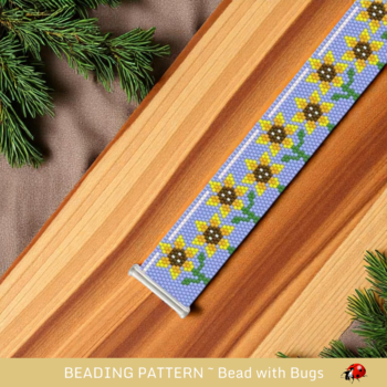 THE SUNNY SIDE: A Peyote Stitch Beaded Bracelet Pattern by Bead with Bugs