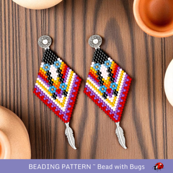 THE WOMEN:  Brick Stitch Beaded Earrings Pattern by Bead with Bugs