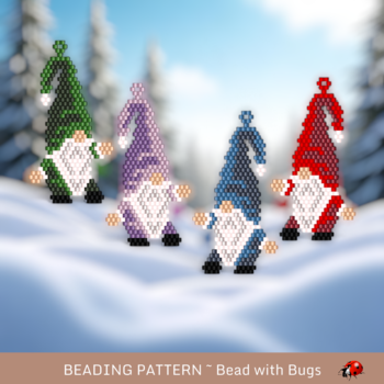 THE GNOMES:  Brick Stitch Beaded Earrings Pattern by Bead with Bugs