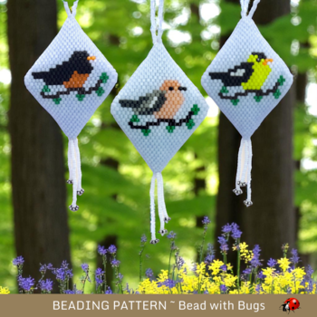 THREE BIRDS: 3D Peyote Stitch Beaded Pod Pattern by Bead with Bugs