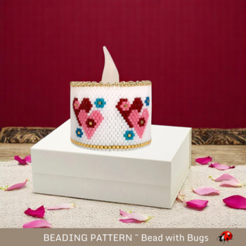 VALENTINE HEARTS: Peyote Stitch Beaded Tea Light Cover Pattern by Bead with Bugs
