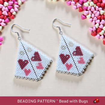 VALENTINES DAY: Peyote Stitch Beading Pattern by Bead with Bugs