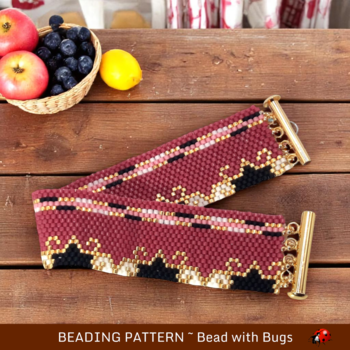 VERY CHERRY: A Peyote Stitch Beaded Bracelet Pattern by Bead with Bugs