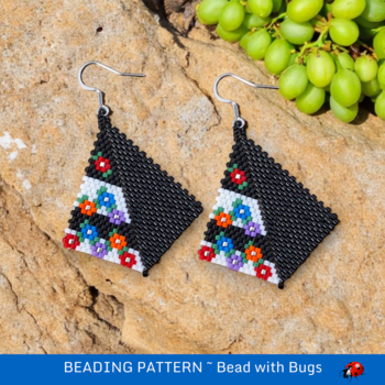 WILD FLOWER GARDEN: Peyote Stitch Beading Pattern by Bead with Bugs