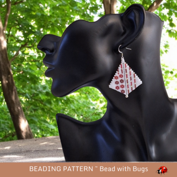 WINEBERRY : Peyote Stitch Kite Earring Pattern by Bead with Bugs