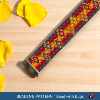 WINONA: A Peyote Stitch Beaded Bracelet Pattern by Bead with Bugs