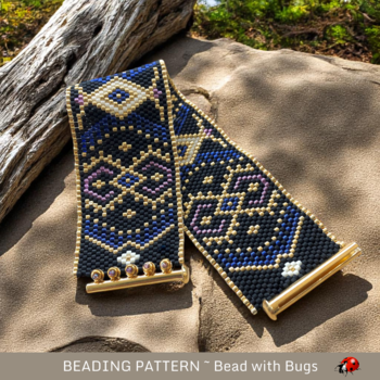 ZELDA: A Peyote Stitch Beaded Bracelet Pattern by Bead with Bugs