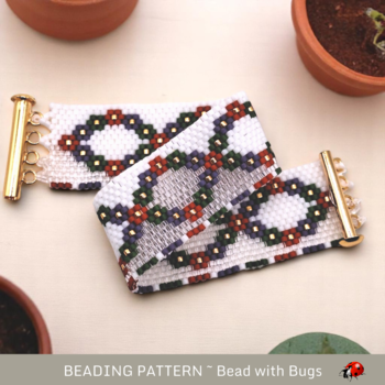 ZESTY GARLAND: A Peyote Stitch Beaded Bracelet Pattern by Bead with Bugs