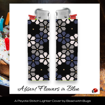 ABSENT FLOWERS:  Peyote Stitch Beaded Lighter Cover by Bead with Bugs