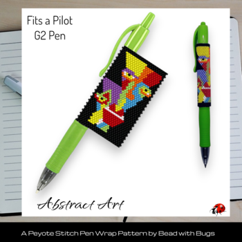 ABSTRACT ART: Peyote Stitch Beaded Pen Wrap by Bead with Bugs