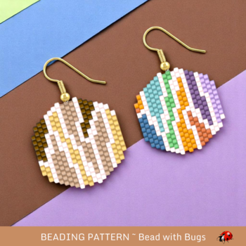 ABSTRACTLY YOURS:  Brick Stitch Beaded Earrings Pattern by Bead with Bugs
