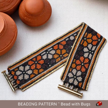 AUTUMNAL VIBRATION: A Peyote Stitch Beaded Bracelet Pattern by Bead with Bugs