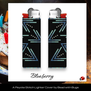 BLUEBERRY:  Peyote Stitch Beaded Lighter Cover by Bead with Bugs