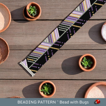 BOTH SIDES: A Peyote Stitch Beaded Bracelet Pattern by Bead with Bugs
