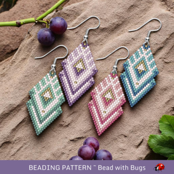 COOL SERIES:  Brick Stitch Beaded Earrings Pattern by Bead with Bugs