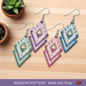 COOL SERIES:  Brick Stitch Beaded Earrings Pattern by Bead with Bugs