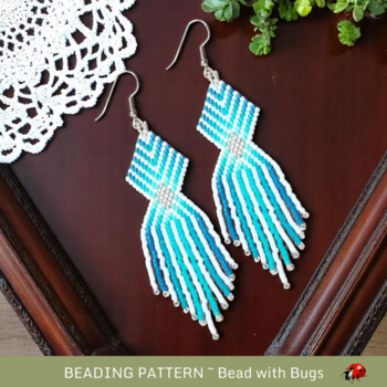 DEEP WATER:  Brick Stitch Beaded Earrings Pattern by Bead with Bugs