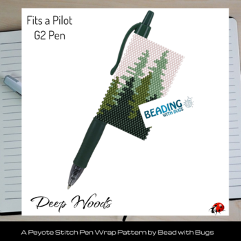 DEEP WOODS: Peyote Stitch Beaded Pen Wrap by Bead with Bugs