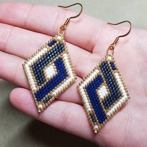 WOVEN SERIES:  Brick Stitch Beaded Earrings Pattern by Bead with Bugs