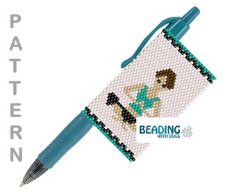 YOGA, SPIN, WEIGHTS:  Peyote Stitch Beaded Pen Wrap by Bead with Bugs