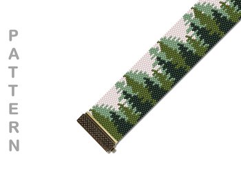 DEEP WOODS: A Peyote Stitch Beaded Bracelet Pattern by Bead with Bugs