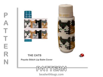 THE CATS:  Beaded Lip Balm Cover by Bead with Bugs