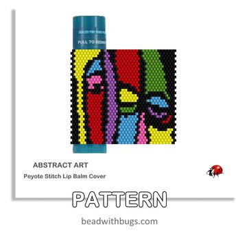 ABSTRACT ART:  Beaded Lip Balm Cover by Bead with Bugs