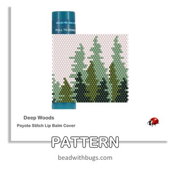 DEEP WOODS:  Beaded Lip Balm Cover by Bead with Bugs