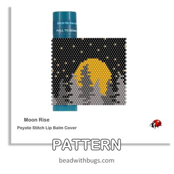 MOON RISE:  Beaded Lip Balm Cover by Bead with Bugs